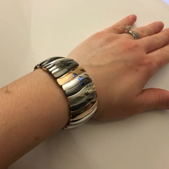 Nine West Tritone metal cuff bracelet - Picture 2 of 5